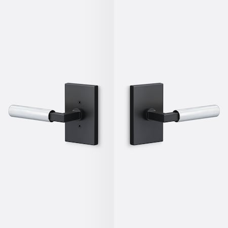 Sure-Loc Hardware Sure-Loc Hardware Levanto Passage Rosette, Flat Black, Knurled Grip in Polished Chrome LV101 FBL GRIP-KN 26